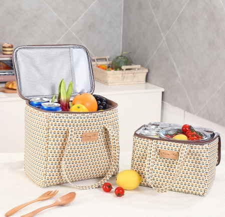 슬로라 튤립 사각 캔버스 보온보냉 쿨러 아이스백 소형, 중형 #2