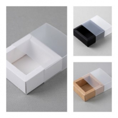 인기박스 슬라이드 반투명상자 화이트, 블랙, 크라프트