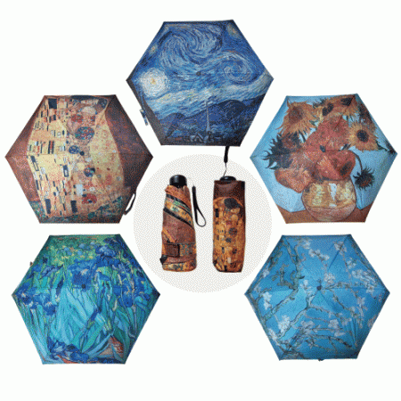 고급 명화 5단 접이식 우산 양산 양우산