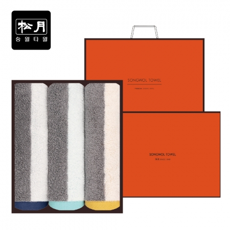 송월 30수 선염 컬러 런웨이 180g 3매입세트 #2