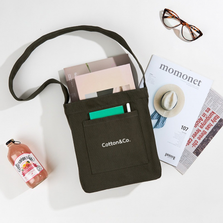 코튼앤코 컬러 옆폭 크로스에코백 24x27x8(옆폭8) #2