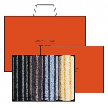 [송월타올] 호텔컬렉션 스트라이프 솔리드34 핸드타월 4매입 H #2