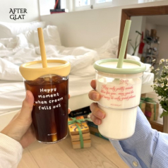 애프터글랫 클리어 러블리 스트로우텀블러 500ml