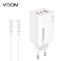 베온 네모 미니 GaN PD65W PPS 3포트 초고속 가정용 충전기