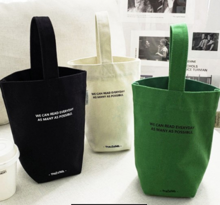 손목가방 미니 에코백 미니멀 피크닉 레터링 길쭉이백 #2