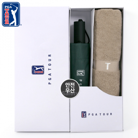 PGA 3단 완전자동 암막 세이프티 우양산+130g면사타올세트 #2
