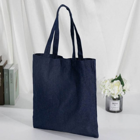 무지 진청 에코백 캔버스 여성 데님 데일리 가방 코디 #2