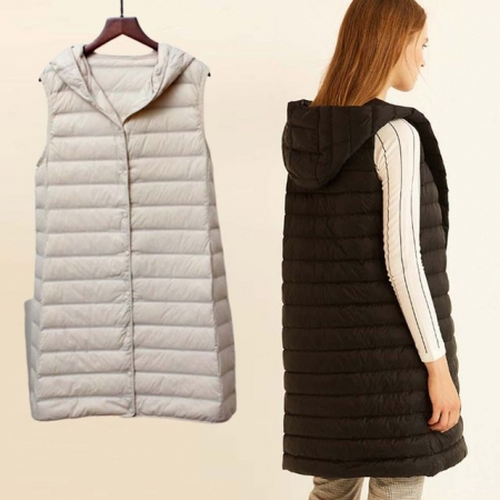 오리털 경량 베스트 롱조끼 패딩 아우터 레이어드 #2