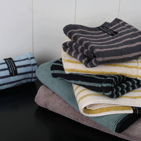 [송월타월] 호텔컬렉션 스트라이프 솔리드34 고리 핸드타올 2매 크라프트세트 #4