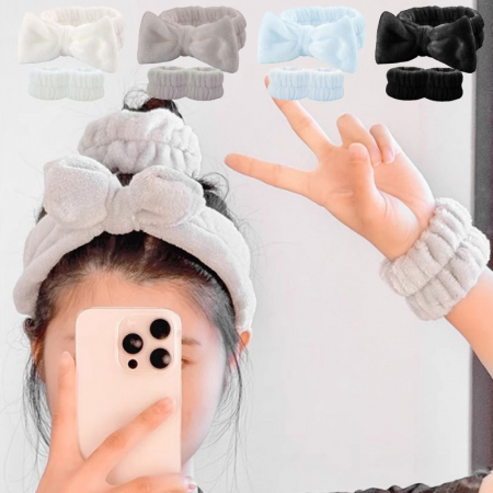 깜찍한 귀여운 부드러운 세안 헤어 손목 밴드 세트 #2