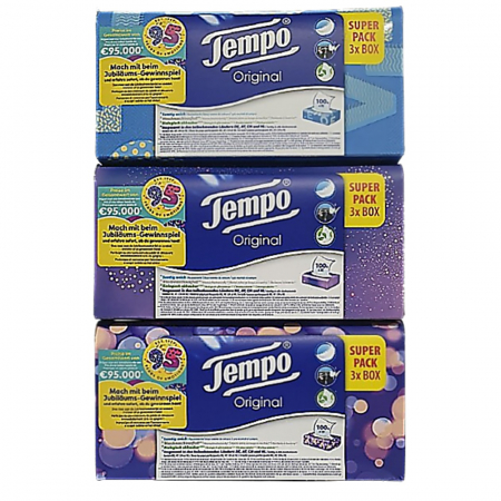 템포 프리미엄 미용 갑티슈 천연펄프 4겹 100매입 12팩 #3