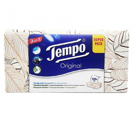 템포 프리미엄 미용 갑티슈 천연펄프 4겹 100매입 #2