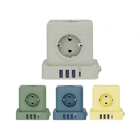 티메코 TMC10 SF코팅 큐브 멀티탭 20W 전선형 1.8m 9구, C타입, USB #2