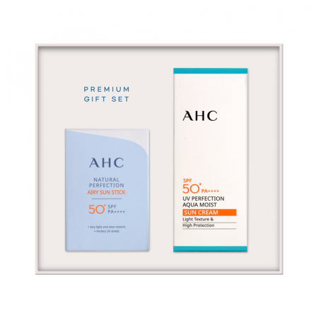 AHC SP1A호 내추럴 퍼펙션 에어리선스틱 14g SPF 50+ PA+++ AHC UV 퍼펙션 아쿠아 모이스트 선크림 SPF50+ PA++++ 50ML 각 1개 #2