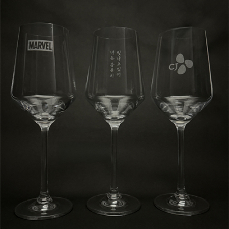 홈카페 홈파티 프리미엄 와인 잔 화이트 레드 글라스 유리컵 430ML // 레이저 각인 #4