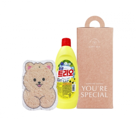 트리오 주방세제 400ml와 압축수세미 스페셜선물상자 #2