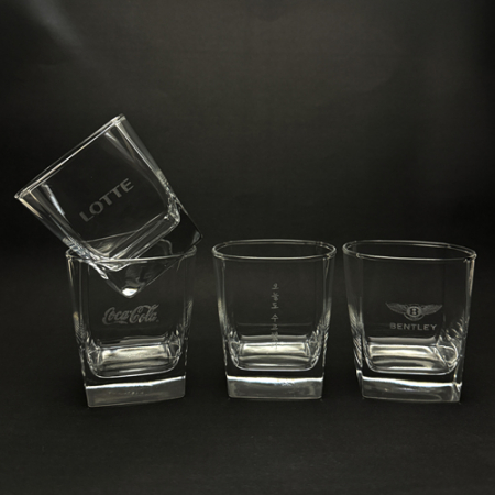 사각 언더락 위스키 양주 물 주스 유리 컵 잔 // 레이저 각인 #4