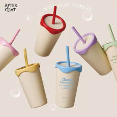 [애프터글랫] 아이보리 러블리 스트로우텀블러 500ml