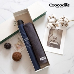 크로커다일 2단 레터링 우산 + 심플 호텔 수건