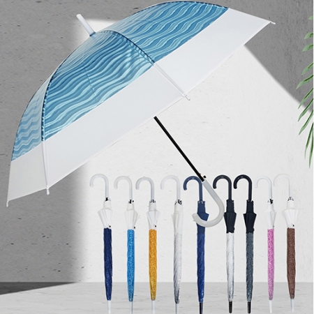 컬러풀 물결 무늬 장우산 60x8  h24 #2