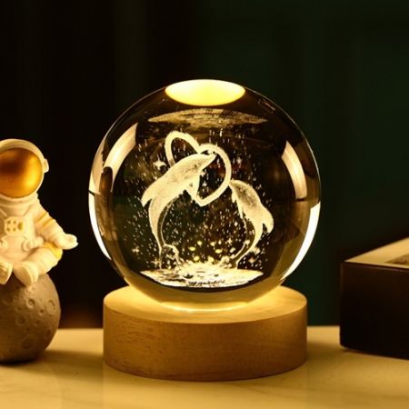 LED 모던 수정구슬 침실 무드등 8CM 네잎클로버 #5