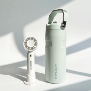 센트포유 미니핸디선풍기+스탠리 에어로라이트 플립스트로473m세트 F2