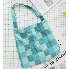 체크에코백 친환경가방  캔버스백 캔버스가방 텀블러가방 숄더백