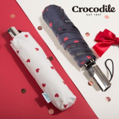 크로커다일 3단 자동 슬림 하트 고정 암막 우양산