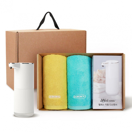송월 타올 디스펜서 기프트세트 10, 컬러웨이 40 타올 180gx2P + 웰세스 디스펜서 360ml 1P #3