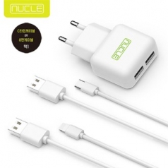 뉴클 2.1A 2포트 가정용 충전기 // 케이블포함