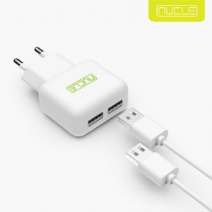 뉴클 2.1A 2포트 가정용 충전기 (케이블미포함)