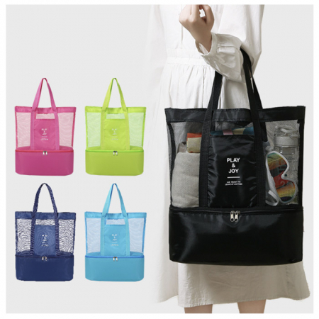 C089 건습분리형 수영가방 보냉백 빅사이즈 가방 빅백 메쉬가방 피크닉 물놀이 보온 보냉가방 인쇄 주문제작 답례품 #3