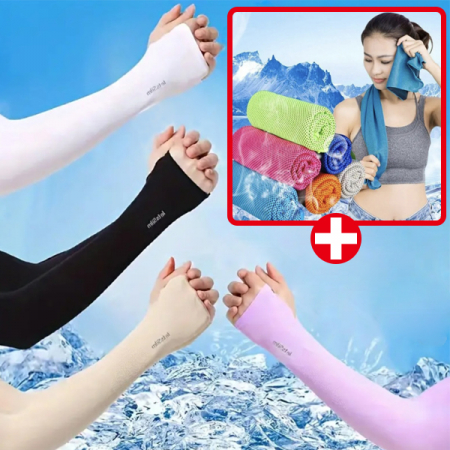 쿨링 아이스 스포츠 타올+쿨토시, 넥쿨러 쿨타올 쿨 스카프, 넥밴드 아이스타올 토시,  타올세트 타월세트 #3