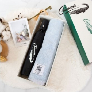 크로커다일 3단 자동 파스텔 암막+코마사40수 호텔수건 200g 우산타올세트