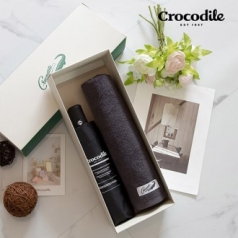 크로커다일 3단 레터링 암막 전자동 우산 + 심플호텔 수건