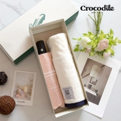 크로커다일 3단 레터링 암막 전자동 우산 + 투톤보다 호텔 수건