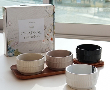 도자기 4P 세트 손잡이 칼라박스 홈세트 그릇 #2