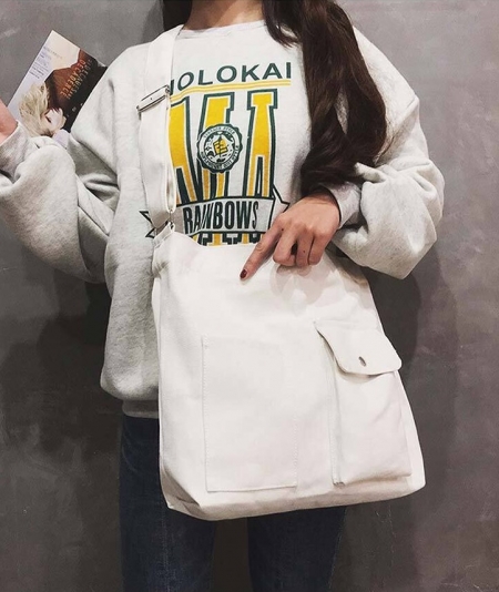 더블포켓캔버스가방 더블포켓에코백 데일리에코백 넉넉한에코백 대용량캔버스가방 #3