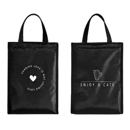 블랙 보온 보냉백 선인장 하트 ㅡ 대형 #2