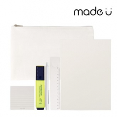 에브리데이 웰컴키트 기성노트 파우치형 D타입 노트, 볼펜, 포스트잇, 자, 형광펜, 파우치