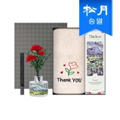 가정의달 명화 디퓨저 카네이션 타올 선물세트(디퓨저120ml1+땡큐플라워1)