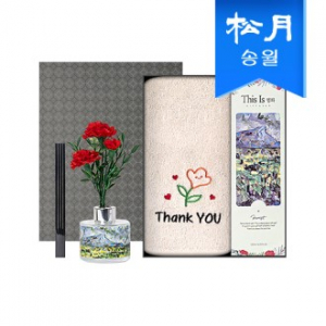 가정의달 명화 디퓨저 카네이션 타올 선물세트(디퓨저120ml1+땡큐플라워1)