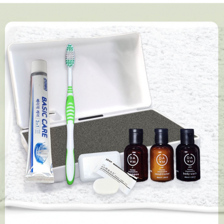 더조은 여행용5종세트 13-A1호, 2080 50g 치약 + 칫솔 (선택가능) + DAMA 다마 샴푸+린스+바디 + 비누(비누곽포함) #3