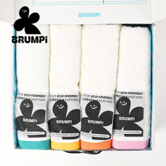 브룸피 프리미엄 뱀부 타올 기프트 세트 220g 40수 수건 화이트 타월 4개입