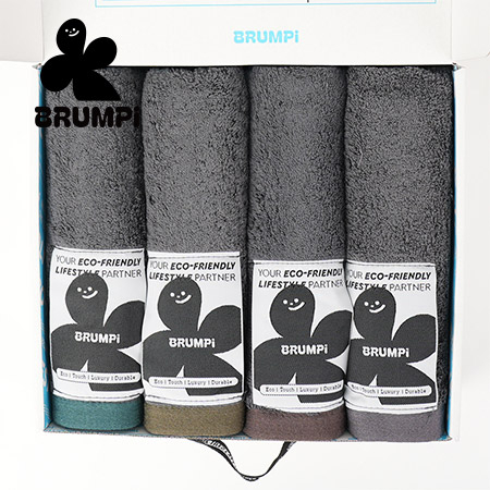 브룸피 프리미엄 뱀부 타올 기프트 세트 220g 40수 수건 다크그레이 타월 4개입 #2