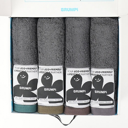 브룸피 프리미엄 뱀부 타올 기프트 세트 220g 40수 수건 다크그레이 타월 4개입 #2