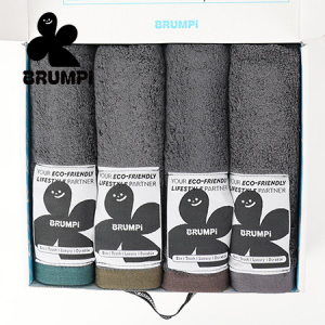 브룸피 프리미엄 뱀부 타올 기프트 세트 220g 40수 수건 다크그레이 타월 4개입