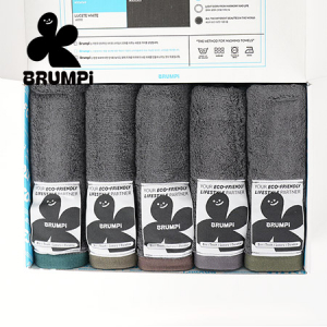 브룸피 프리미엄 뱀부 타올 기프트 세트 220g 40수 수건 다크그레이 타월 5개입