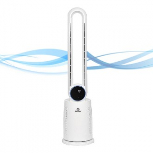 코멜리 1300D 회전형 날개없는 선풍기 리모컨, LED무드등