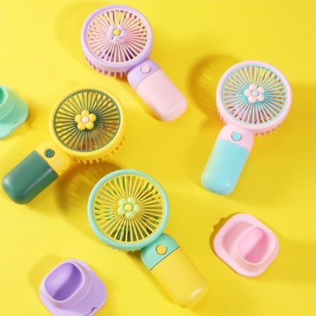 컬러 플라워 손 선풍기 휴대용 미니 여름 부채 #2
